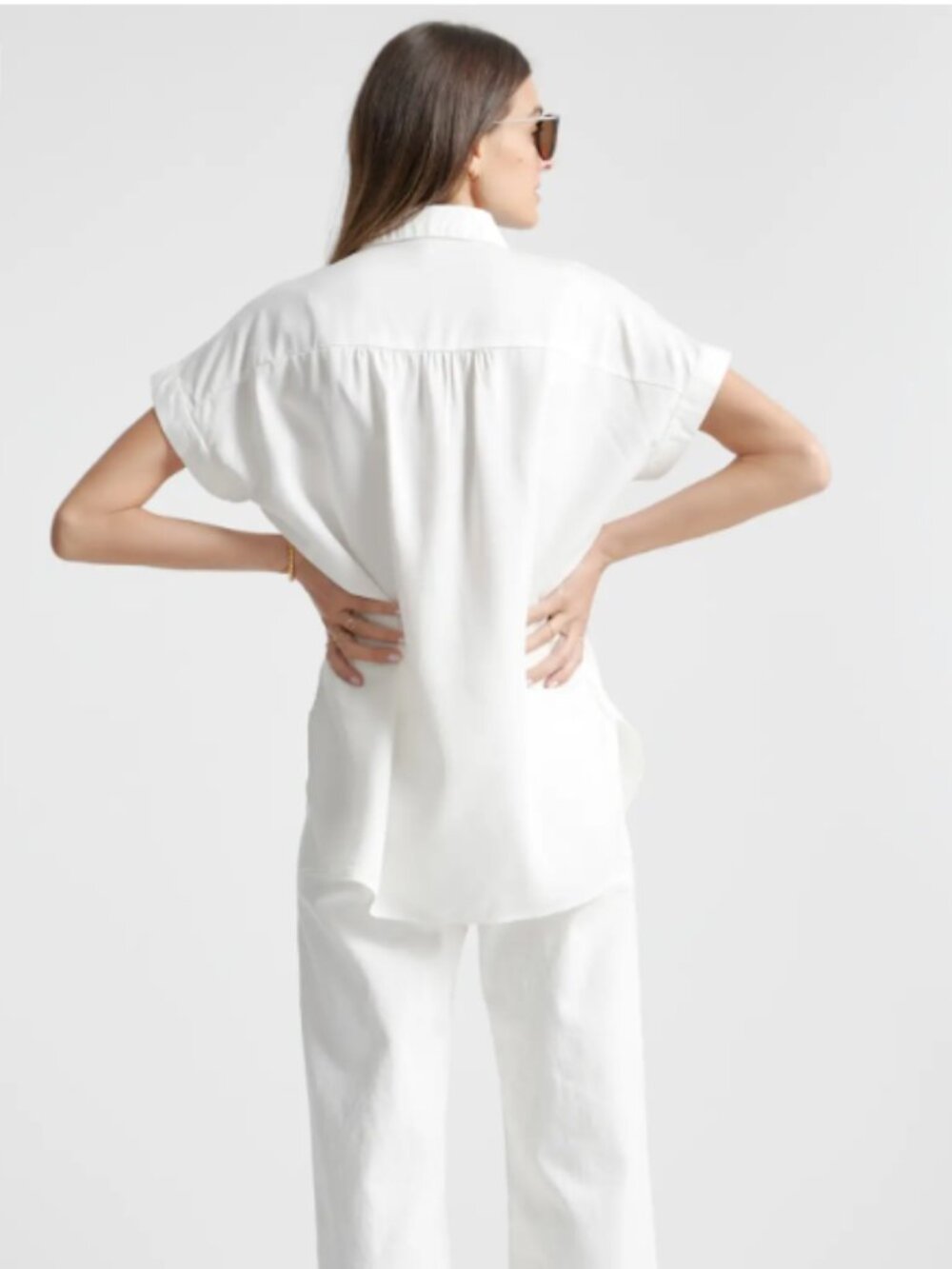 Quince White Vintage Wash Tencel Camp Shirt Size XL 36911 - Picture 3 of 9